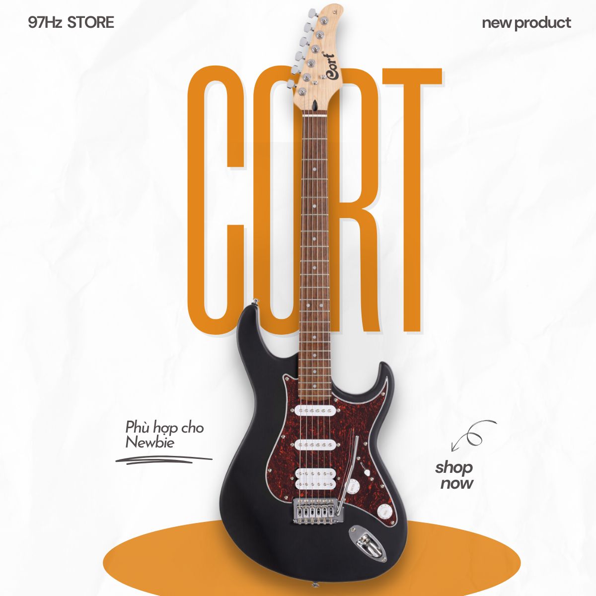 Đàn Guitar Điện Cort G110 HSS, WHITE