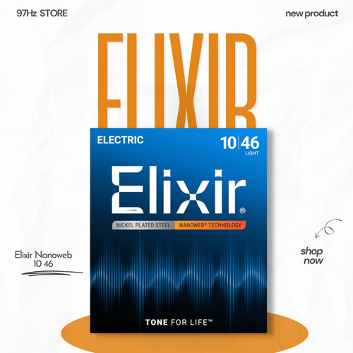 Dây đàn guitar điện Elixir Nanoweb Electric Guitar Strings, Light, 10 46