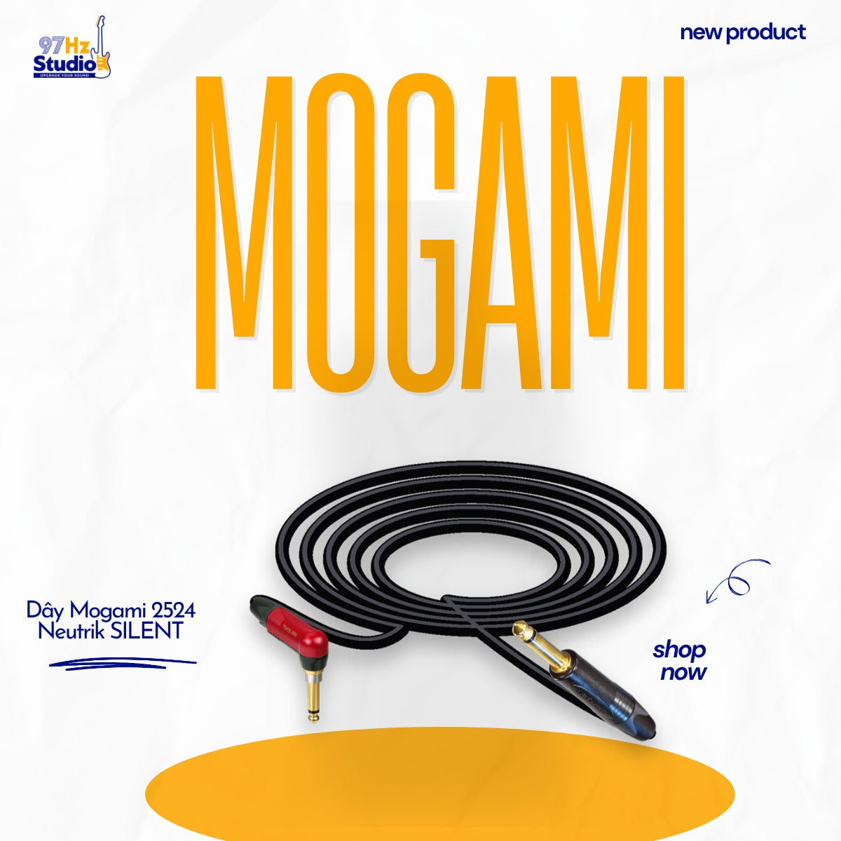 Dây guitar Mogami 2524 jack Neutrik Silent chống bụp và NP2X-B làm sẵn