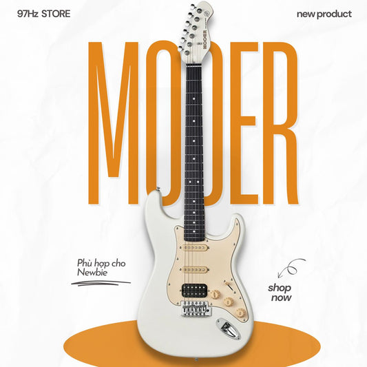 Đàn Guitar Điện Mooer Msc10Pro HSS, WHITE VINTAGE