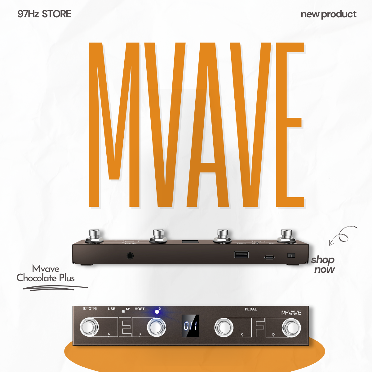 Pedal Điều Khiển MIDI Không Dây M-Vave Chocolate Plus Brown PD41