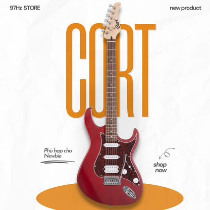 Đàn Guitar Điện Cort G110 HSS, WHITE