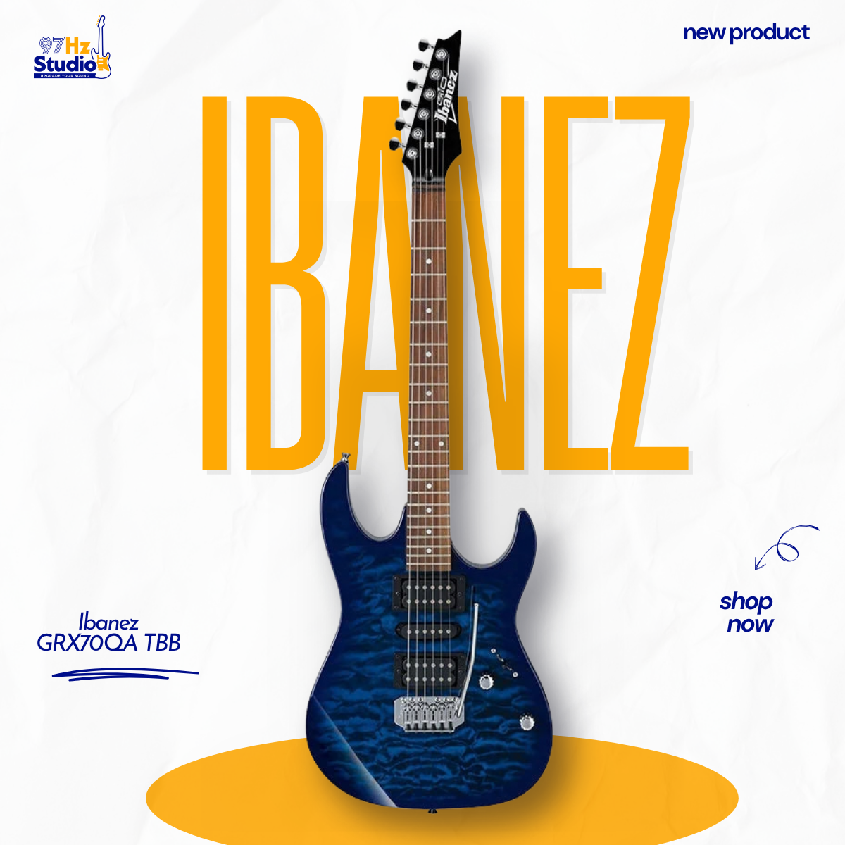 Ibanez Gio GRX70QA HSH Transparent Blue Burst