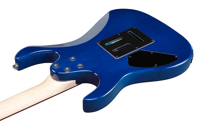 Ibanez GRX70QA Transparent Blue Burst - mặt sau