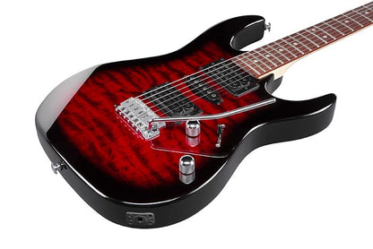 Ibanez GRX70QA Transparent Red Burst - mặt đàn