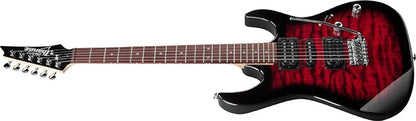 Ibanez GRX70QA Transparent Red Burst - toàn thân mặt trước
