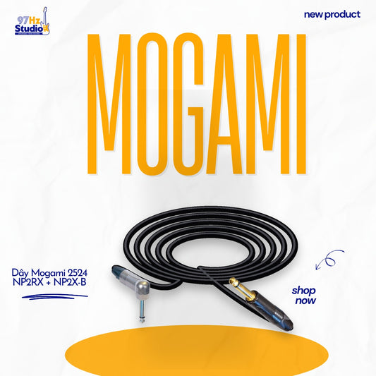Dây guitar Mogami 2524 jack góc vuông Neutrik NP2RX và NP2X-B làm sẵn