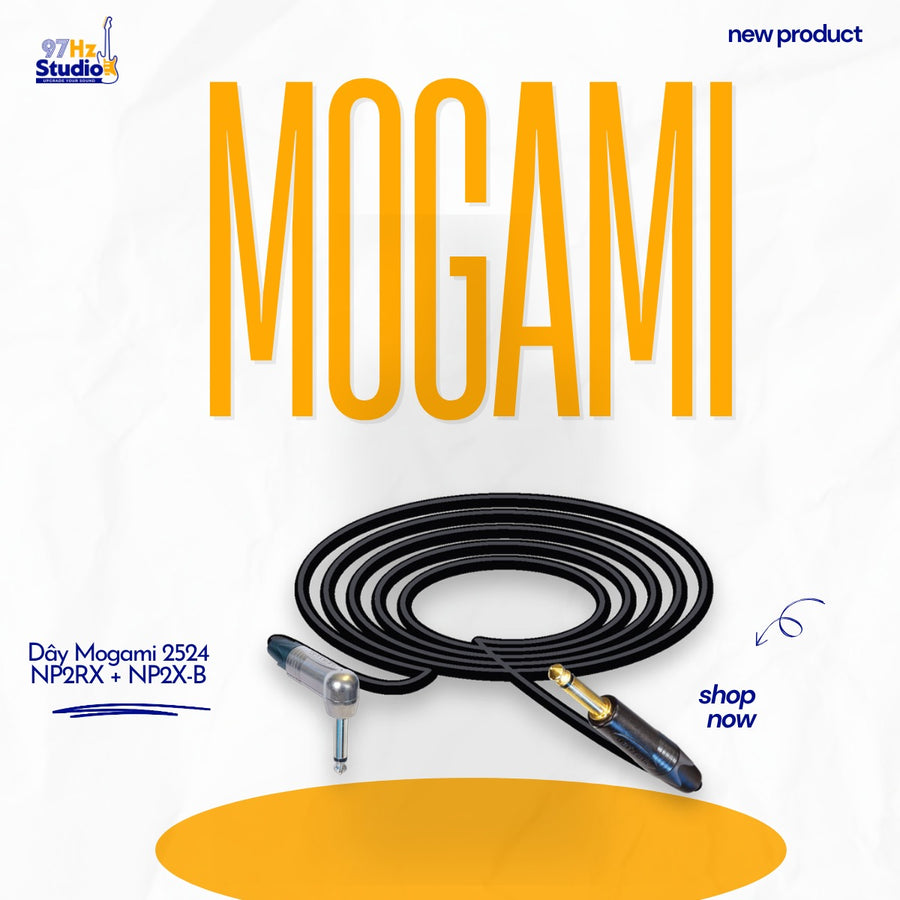 Dây guitar Mogami 2524 jack góc vuông Neutrik NP2RX và NP2X-B làm sẵn